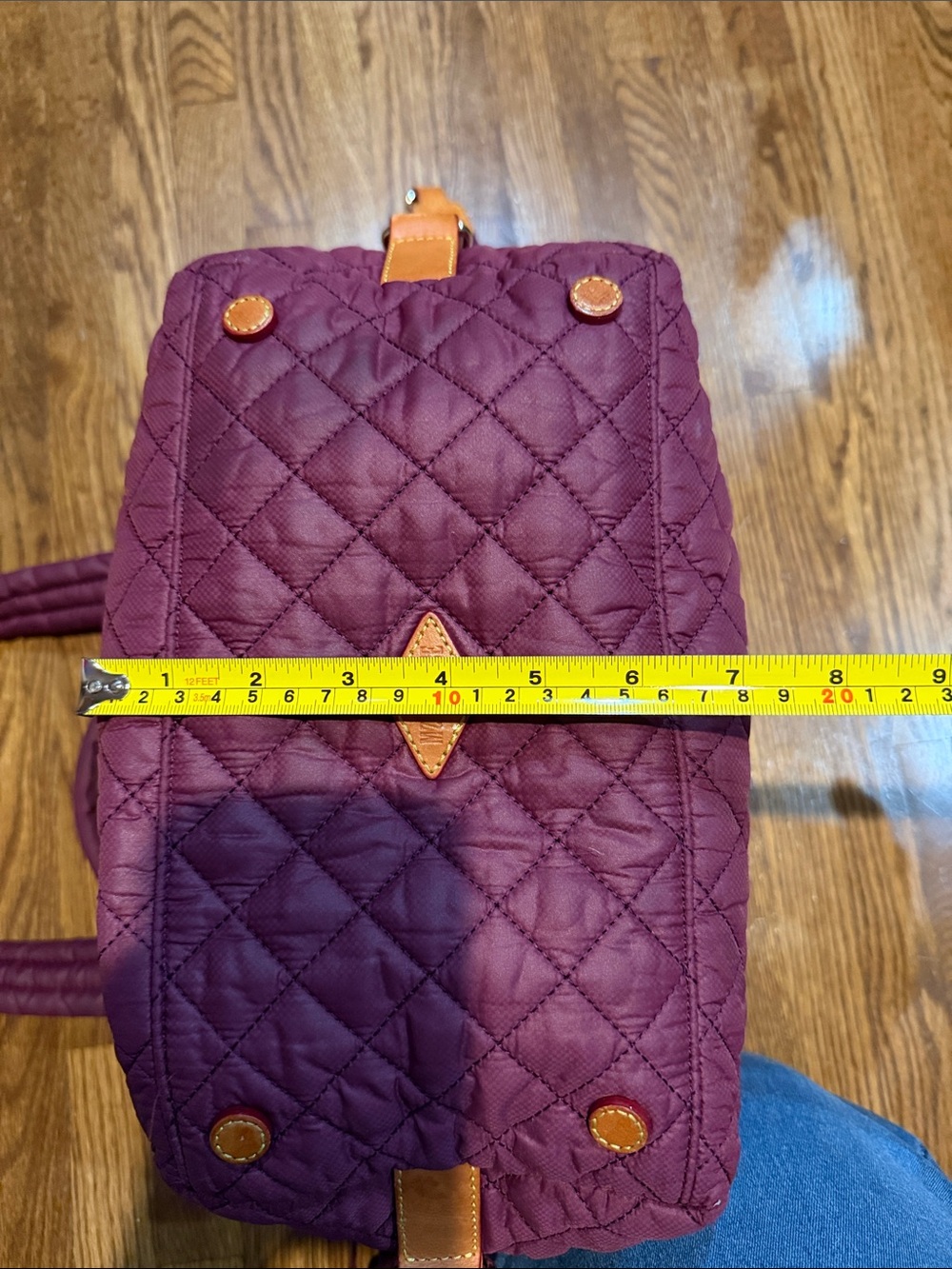 MZ Wallace Nylon Quilted Women's Tote Bag - Plum - Picture 5 of 6